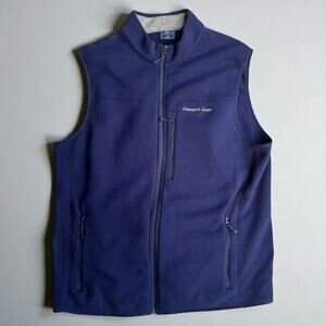 Vineyard Vines Fleece Vest Sz XL Navy Blue Pockets Full Zip Preppy Outerwear